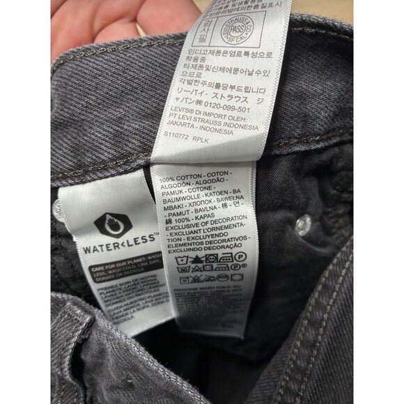 Levi's Baggy Dad Wide Leg Jeans in Black Size 31 X 30 Mid Rise - Picture 6 of 7